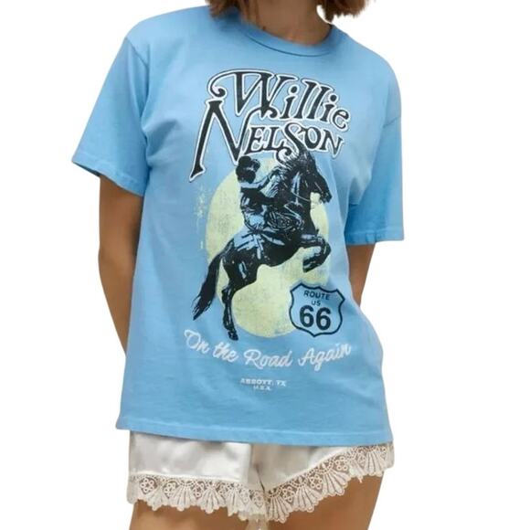 DAYDREAMER Willie Nelson Route 66 One-Size Tee, Size S New without Tag MSRP $88 - Picture 1 of 9